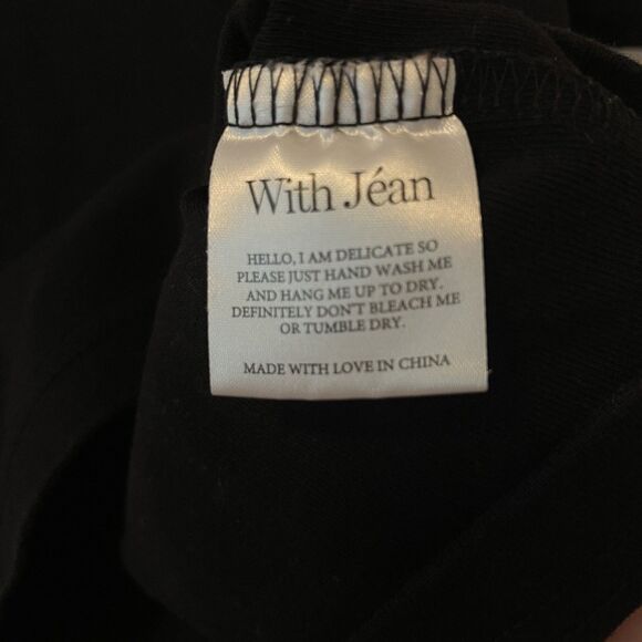 With Jean Cropped Baby Tshirt Black Logo Sz XXS - Picture 4 of 6